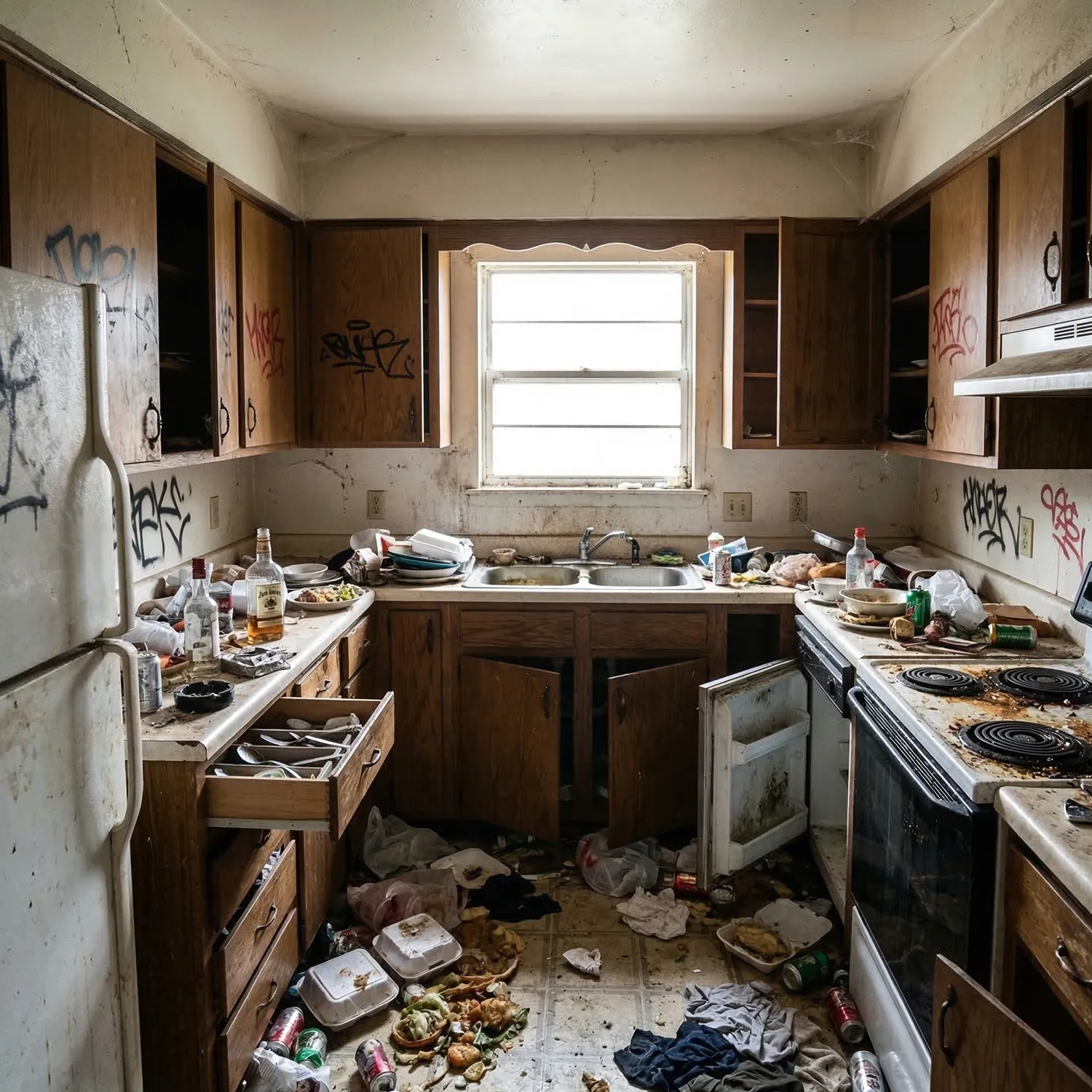 Clearout Junk crew clearing a foreclosure property in Spring, TX